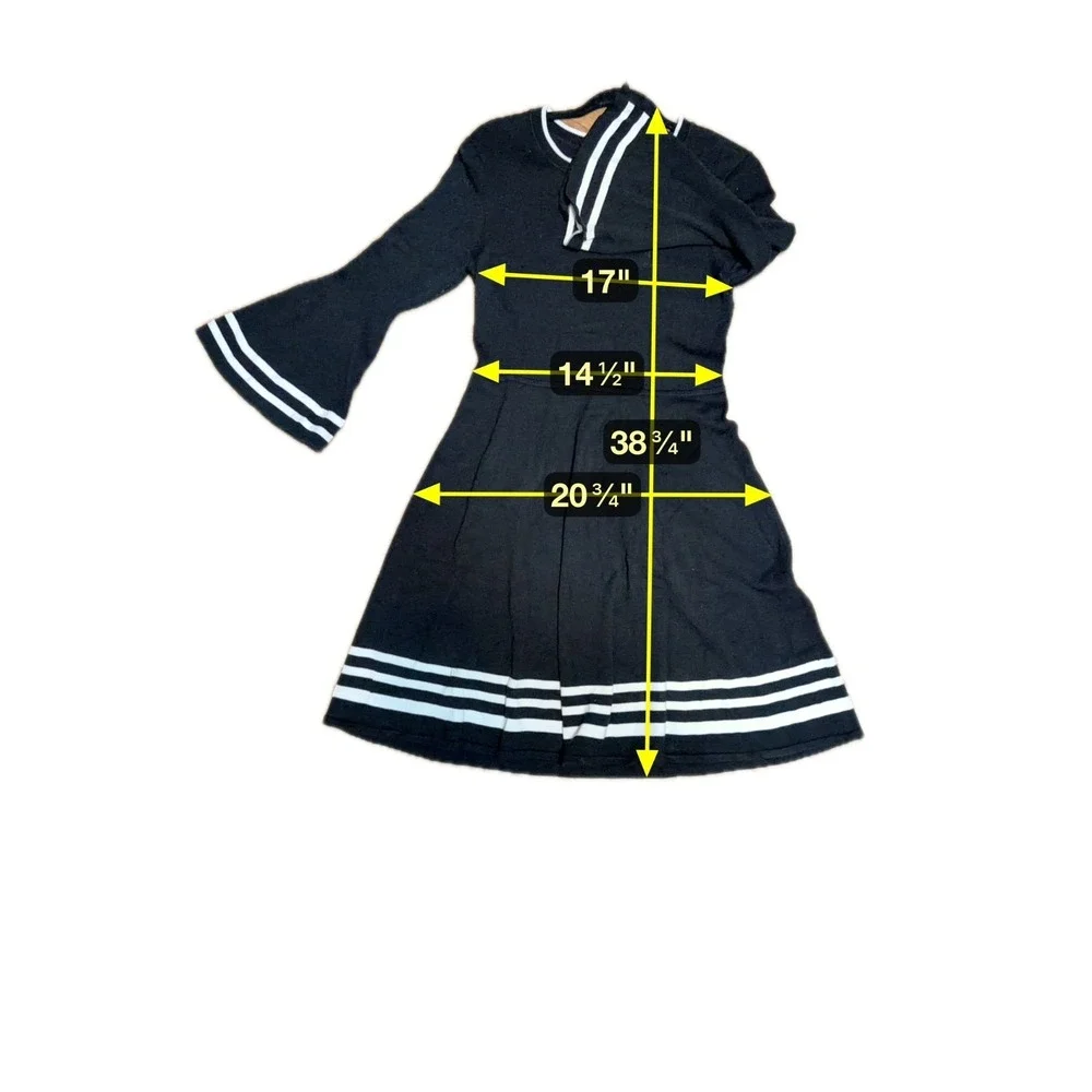 Vintage Retro Mod Sweater Dress Women Size Medium Classic French Girl Preppy‎